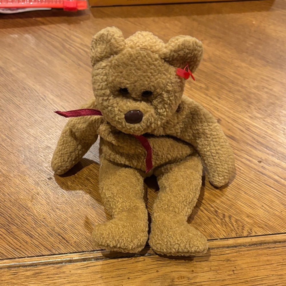 Brown Teddy Bear Plush Beanie Baby “Curly”